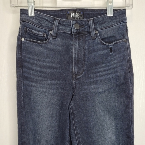 PAIGE Hoxton Ankle Skinny High Rise Jeans Dark Wash Stretch Womens Size 24 - Picture 2 of 7